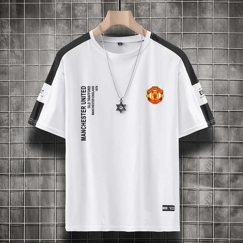 Summer Manchester United Champions League Football New Short-Sleeved T-Shirt Casual Sports Versatile T-Shirt Sweat-Absorbent Breathable Comfortable T-Shirt