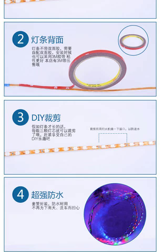 Đèn lồng xe tay ga WISP Phụ kiện trang trí lại nhấp nháy Marquee Đèn trang trí Đèn LED siêu sáng - Đèn xe máy đèn led hậu xe máy