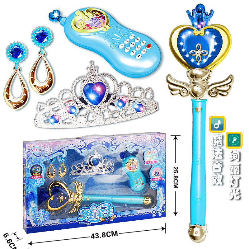 Children Flashy Music Magic Wand Snow Fairy Fantastic princess Halloween costume to perform girl's toy