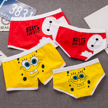 Couple panties pure cotton red suit cute cartoon male flat angle female triangle comfortable creative sexy hot underpants