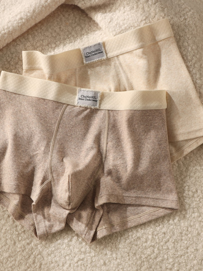 New Men's Underwear, Pure Cotton, Autumn and Winter Men's Boxer Briefs, Simple, Skin-Friendly, Breathable, Trendy Men's Boxer Shorts