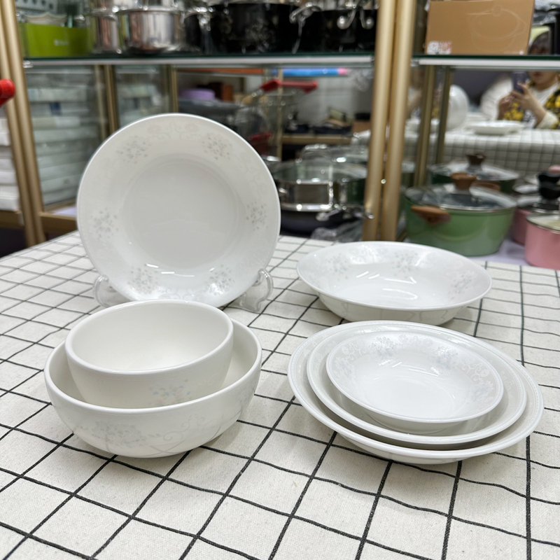 Korean Imported Porcelain Brand, Korean-Style Rice Bowls, Soup Bowls, Plates, Saucers, Round Plates, Deep Plates, Ceramic Bowls with Free Shipping