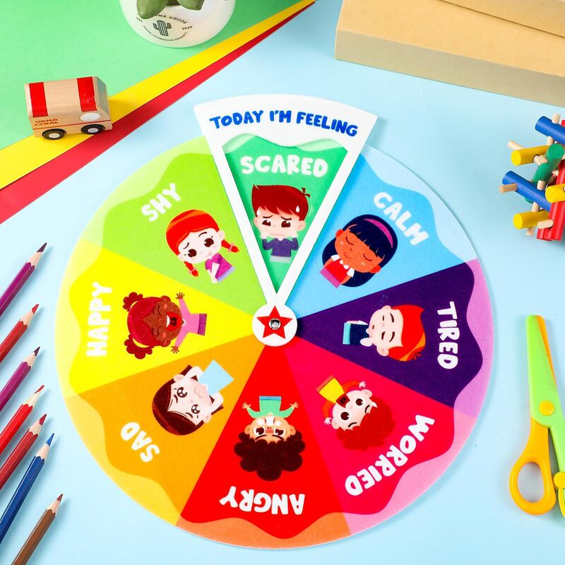 I'M Feeling: Early Childhood Learning English Weather and Weather Patterns Turntable Emotional Cognition Felt Play Teaching Aids