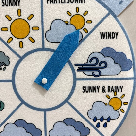 English Enlightenment Cognitive Felt Board Turntable Weather Animals Week English Classroom Word Learning Game Props for Young Children