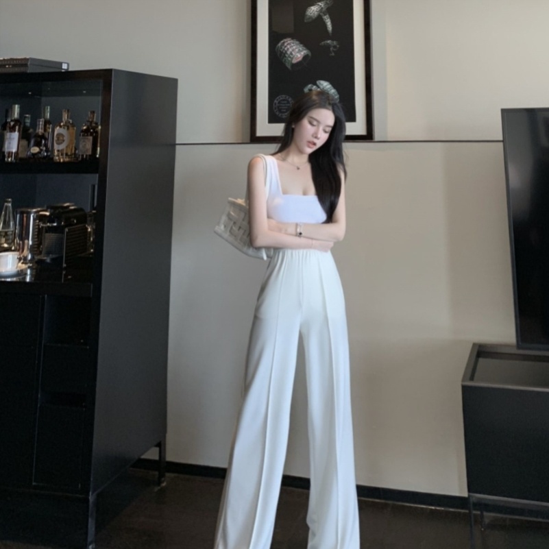 Pituitary suit Two sets of tall taller 170 wearing lap suit lengthened high waist wide pants girl suit 175