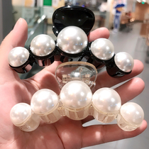 Korean ins hairclip French retro large back head hairclip bath pearl grab clip headdress female hair card