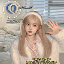 Korean style blue high skull headband autumn and winter plush hair accessories wide-brimmed gentle face-friendly small internet celebrity high-end headband