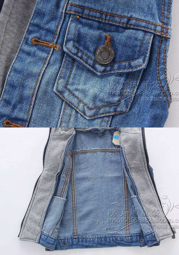 Bé trai vest hoang dã 2018 mùa thu đông mới quần áo trẻ em trẻ em denim bé trùm đầu giản dị chuỗi vest áo khoác gile cho bé gái