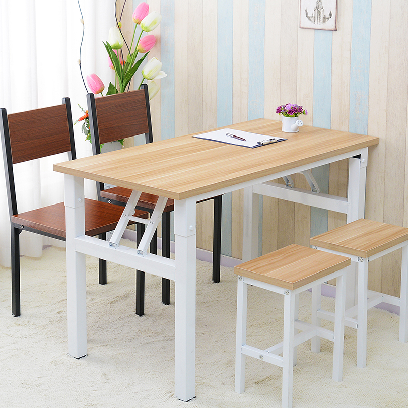 Bàn máy tính gấp bàn để bàn đôi văn phòng đào tạo bàn ăn đơn giản tại nhà miễn phí lắp đặt bàn học sinh - Bàn bàn de máy tính cây