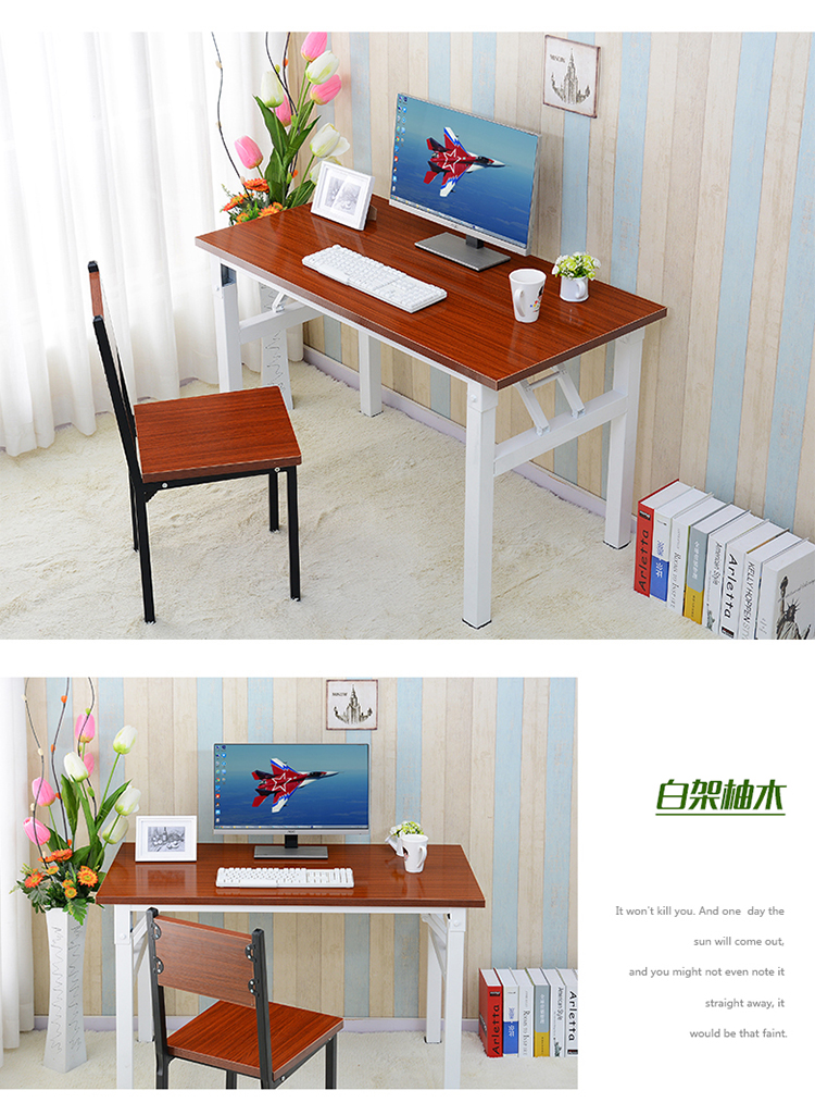 Bàn máy tính gấp bàn để bàn đôi văn phòng đào tạo bàn ăn đơn giản tại nhà miễn phí lắp đặt bàn học sinh - Bàn bàn de máy tính cây