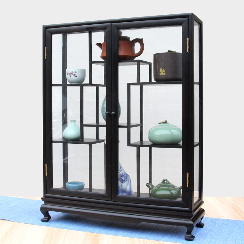 Solid wood New Chinese bou ancient rack red wood purple light sandalwood Antique Rack of tea set with display cabinet shelve