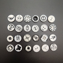 Round resin button childrens clothes two-eye four-eye button DIY black and white childrens shirt button button