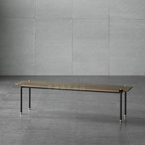 Nordic expression bench restaurant solid wood long bench iron dining chair modern home shoe stool personality bed tail stool