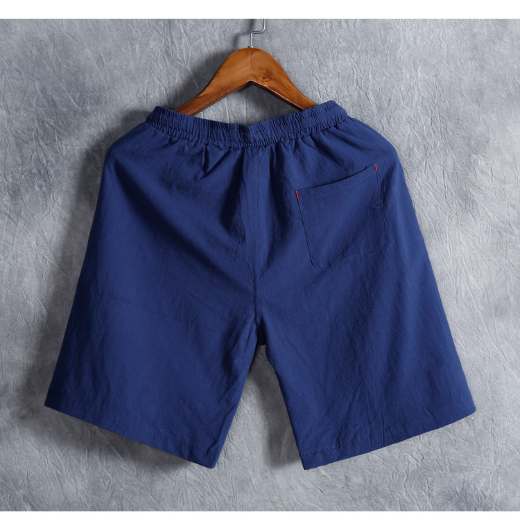 Quần lửng mùa hè quần short nam 5 quần lỏng thoáng khí phần mỏng cotton và quần linen đi biển 5 điểm quần quần nam thẳng - Quần làm việc shop đồ nam đẹp