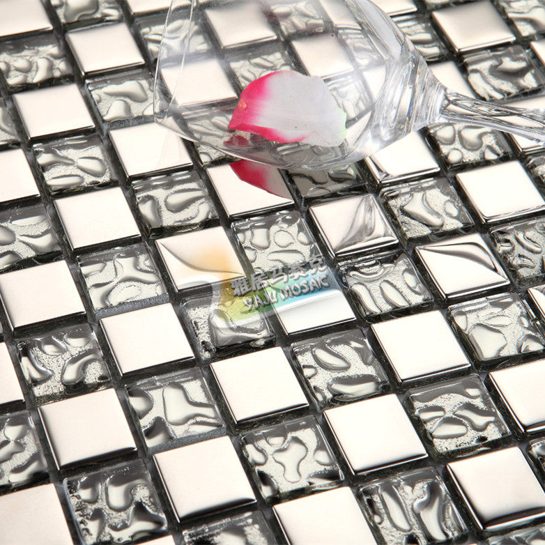 Electroplating crystal glass mirror mosaic TV background wall tile living room pillar KTV storefront bathroom decoration