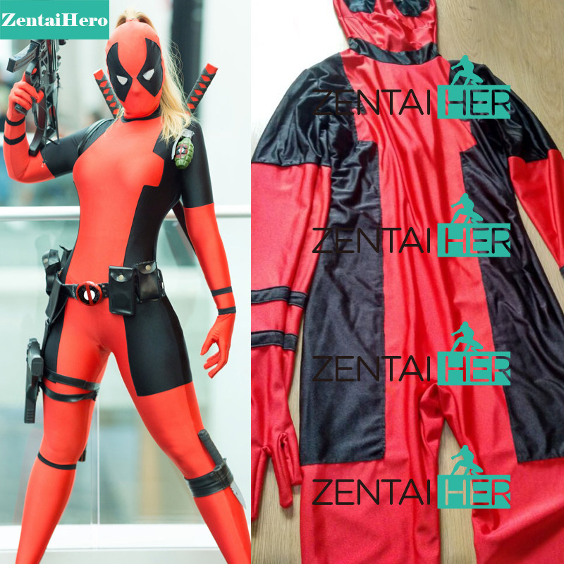 Real pat on the woman's death waiter The full package of the bodysuit deadpool Halloween costumes COSPLAY COSTUME