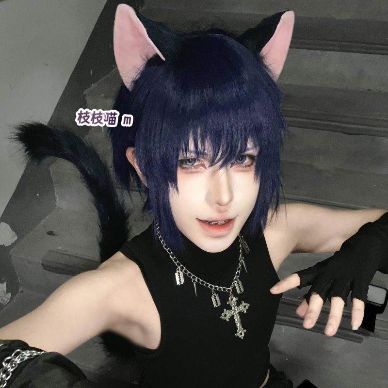 [in Stock] Guardian Sweetheart Jidou Cosplay Cat Ear Headwear Anime Exhibition Cat Ear and Tail Set Realistic Animal Ears