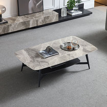 Italian style rock plate double layer tea table TV cabinet combination modern living room small family type creative Nordic minimalist light and luxurious tea table