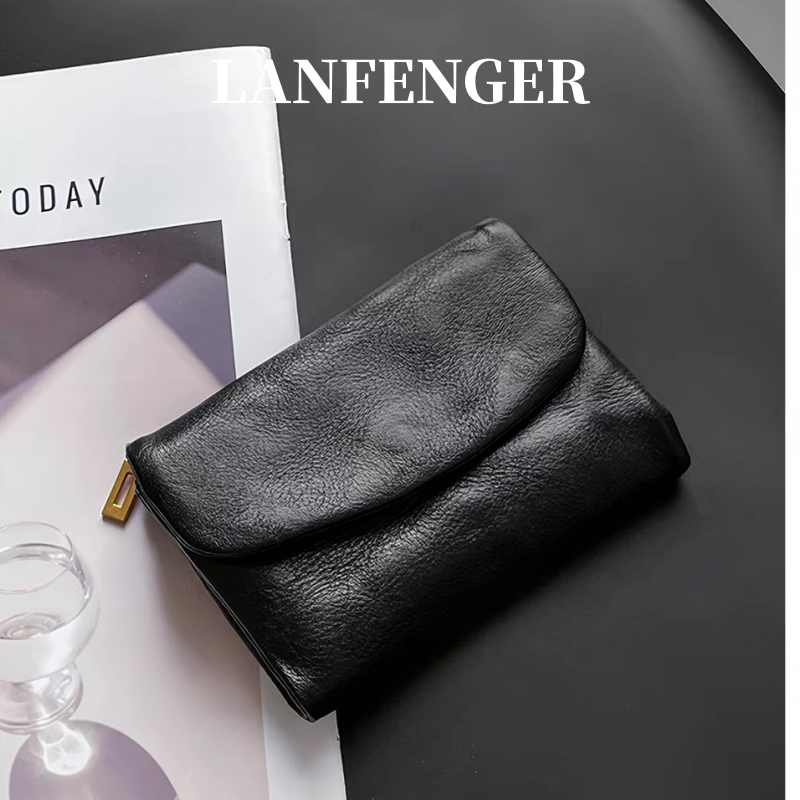 Lanfenger High-End Leather Wallet for Women, Card Holder, Coin Purse, Short Style, Large Capacity, 70% off Compartments Wallet