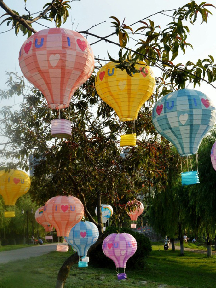 Hot air balloon ornament Paper lantern pendant Festival opening celebration decoration Bar shopping mall Wedding room Party decoration supplies