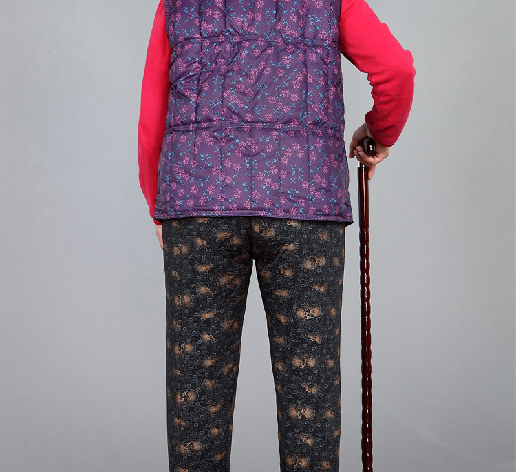 Ông già quần cotton nữ 6070 tuổi Quần nhung trung niên cao eo sâu tập quần rộng ấm quần bà ngoại quần thun lưng lạc đà quần cotton nam trung niên