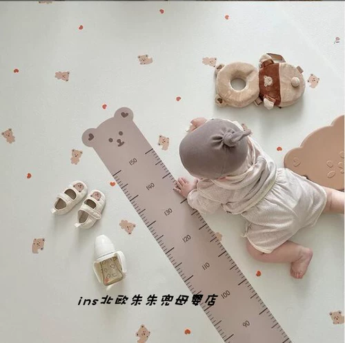 Мультяшный холст для рисования, детская наклейка на стену, детский ростомер, с медвежатами