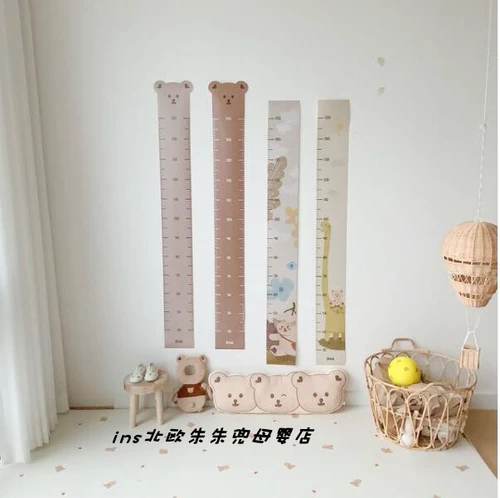 Мультяшный холст для рисования, детская наклейка на стену, детский ростомер, с медвежатами