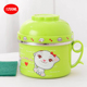 hộp ủ cơm điện Phim hoạt hình inox bát ăn liền hộp cơm trưa học sinh có nắp bát cơm dễ thương chống vảy đơn Nhật Bản bát cơm nhanh - Hộp cơm điện sưởi ấm hộp cơm điện cầm tay đa năng bear