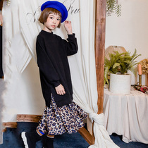 Girls winter dress 2018 Korean version of new medium-size children plus velvet padded BAO WEN splicing long female Womens