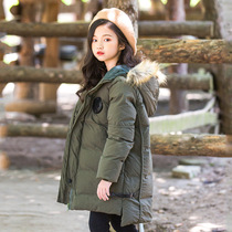 Parent-Child boys and girls winter thick cotton coat 2019 childrens wool collar cotton jacket warm cotton clothing Korean childrens clothing