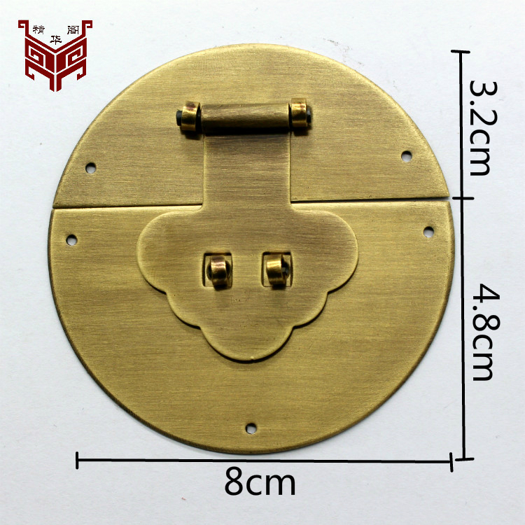 Chinese pure copper camphor wood case First accessories box food box surface page 8CM boxes of box PANEL GIFT PACKAGING BOX DECORATION LOCK CATCH