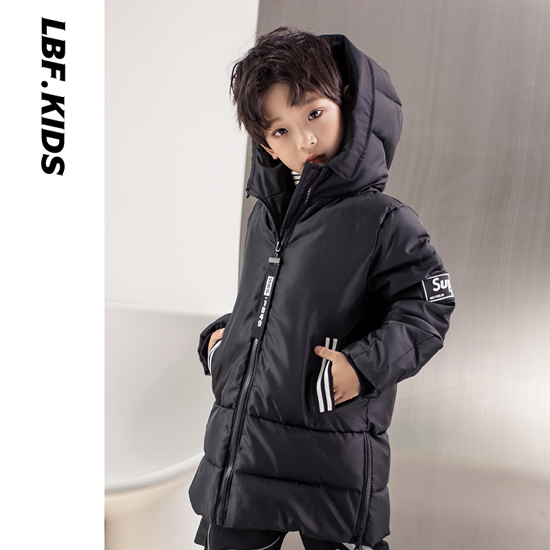 Blue Cloth Workshop Boy Clothing Boy Cotton Clothing Winter Clothing 2020 New Children Medium Long Version Cotton Clothing Jacket Baby Han Version Cotton Padded Jacket