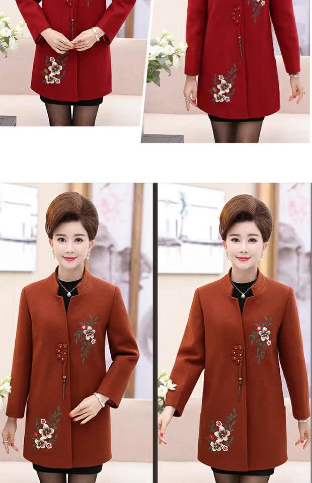 Mùa thu và mùa đông mới mặc cho phụ nữ phiên bản Hàn Quốc của phần dài áo len cỡ lớn cho mẹ trung niên tải áo len dày - Áo Hàn Quốc áo dạ croptop