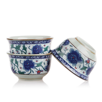 Tiger craftsman Jingdezhen blue and white porcelain tea cup ceramic small Cup kung fu tea set small cup small tea bowl