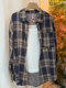 Blue American-Style Fashion Retro Plaid Shirt for Women, New Autumn Niche Loose Casual Cardigan Jacket