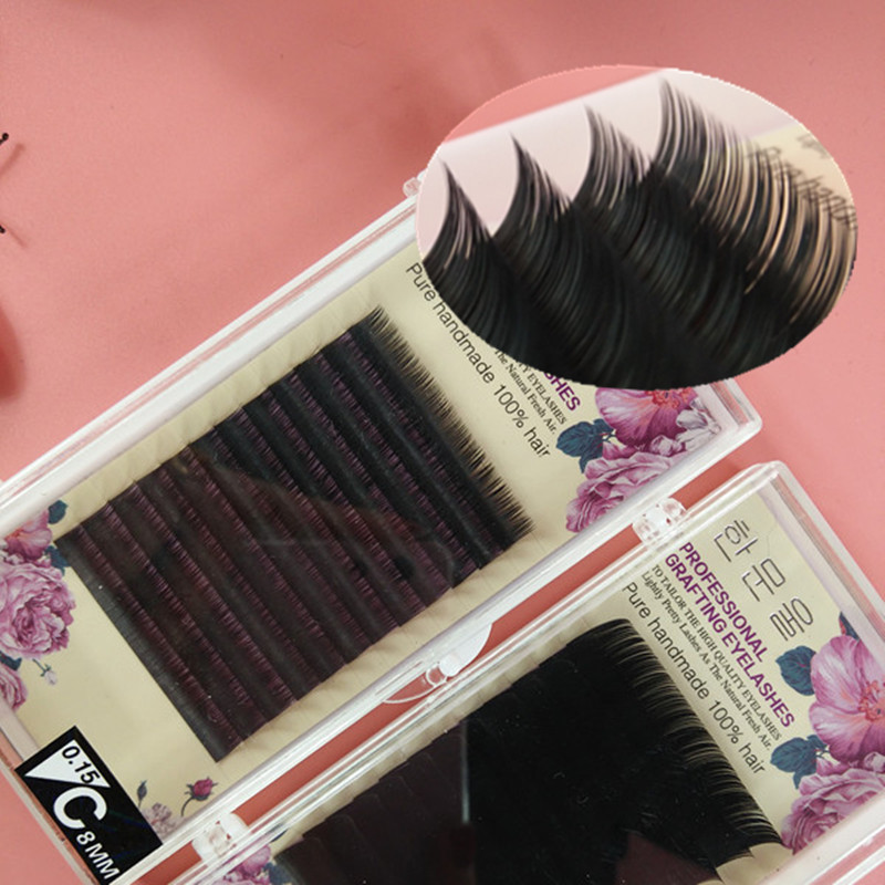 Beauty salon grafted eyelashes C volume 0 15 0 10 soft single root pattern of mink hair 8MM-14MM