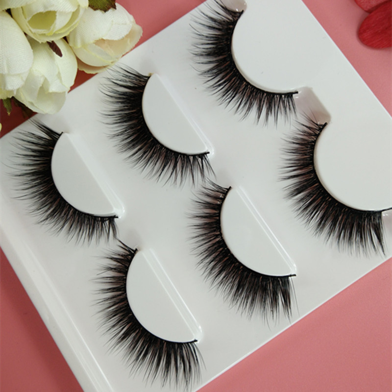 Natural 3D12 stereoscopic multilayer slim simulation of false eyelashes natural naked makeup with dense eye eyelash 3 pairs of clothes