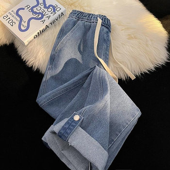 Summer lazy style ແບບເກົາຫຼີຄົນອັບເດດ: ເດັກຍິງໄຂມັນ 300 ປອນບວກກັບຂະຫນາດຊື່ loose wide leg pants ແມ່ຍິງ ins