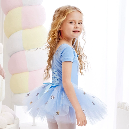 Детская спортивная одежда для раннего возраста, летний танцующий костюм для танцевального шоу, короткий рукав