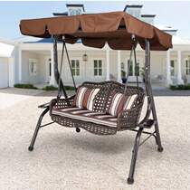 Double hanging basket rattan chair Garden hanging chair balcony outdoor weaving Teng adult cradle outdoor double three-person courtyard rocking chair