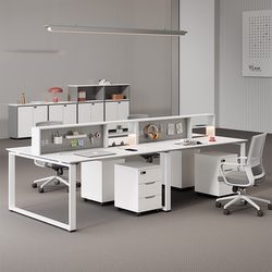 Desk Staff Desk and Chair Set Simple Modern Hole Board Screen Work Station 4 People 6 People New Deck Staff Desk