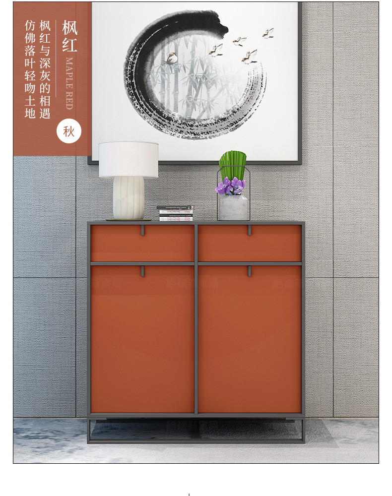 dung lượng lớn Dunlop lưới nhỏ gọn gia đình hiện đại wrought sắt lối vào sảnh tủ giày Bắc Âu nhà ban công và tủ cao - Buồng tủ quần áo gỗ sồi
