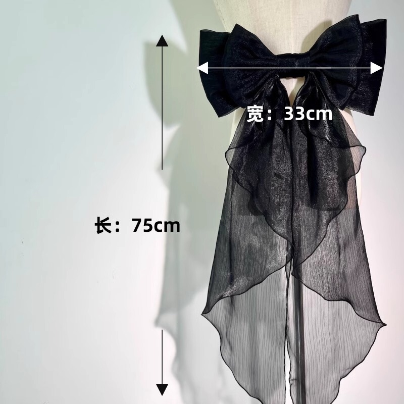 Large Trailing Bow with Shiny Silk, Double-Layered Butterfly Decoration, Detachable Handmade Lolita Waist Accessory Pin Large Trailing Bow with Shiny Silk, Double-Layered Butterfly Decoration, Detachable Handmade Lolita Waist Accessory Pin