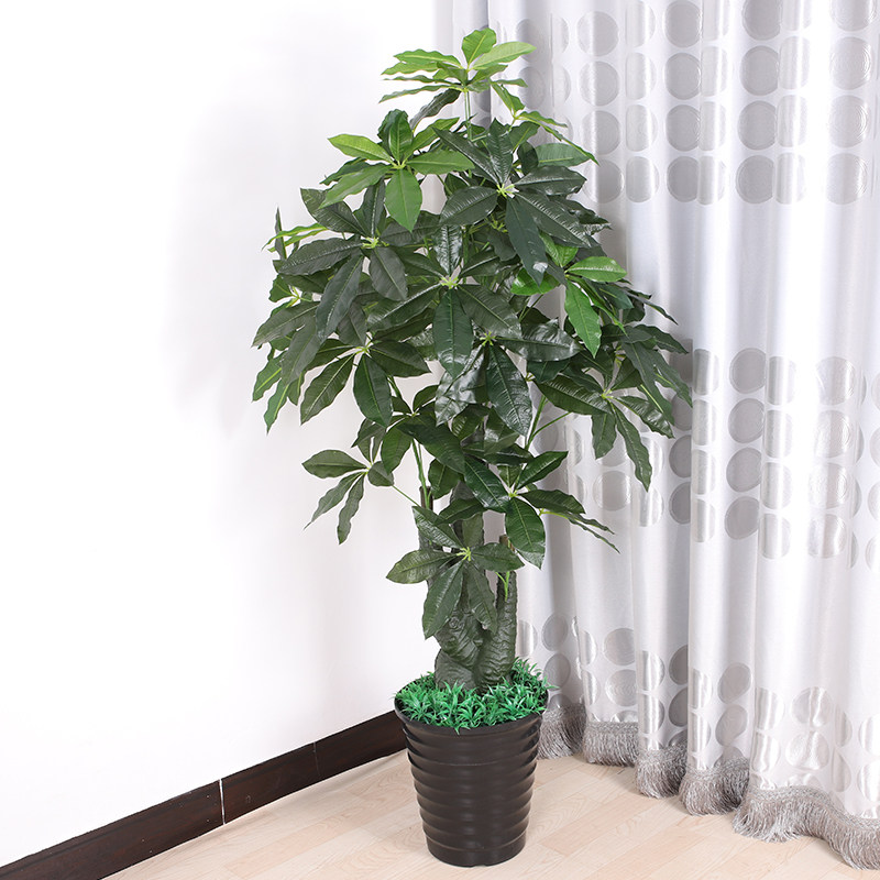 Simulation fake tree rich tree living room decoration floor potted bonsai large plant green plant plastic fake flower
