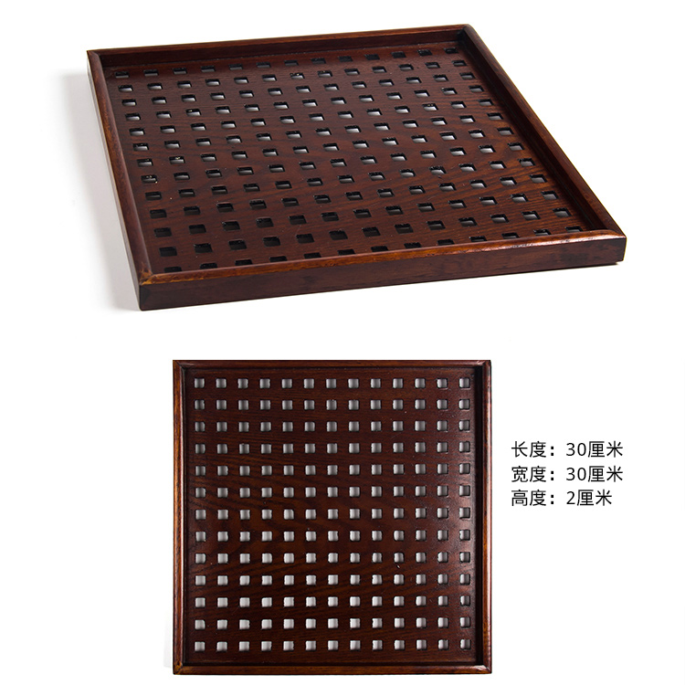 Khay gỗ hình chữ nhật Châu Âu Tấm gỗ đặc Tấm gỗ lớn Khay trà bằng gỗ Khay trà Hình chữ nhật - Tấm khay gỗ tròn