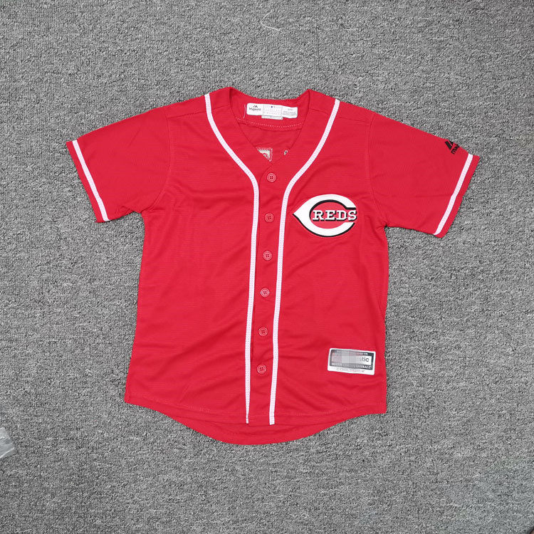 American baseball uniform short-sleeved jersey cardigan T-shirt top mid-length hip-hop hip-hop hiphop men's and women's parent-child wear