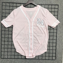 Summer Leisure Sports Street Han Version Printed Short Sleeve Baseball Suit Cardiovert 100 Hitch Street Dance Hiphop Photo Blouse