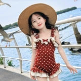 Купальник, детская красная милая быстросохнущая летняя одежда для плавания