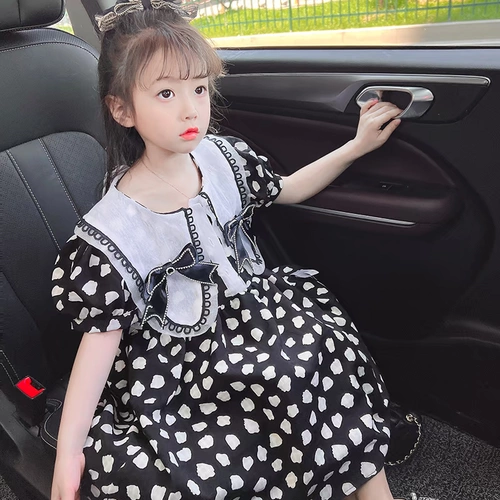 Шифоновое платье для принцессы, детская юбка, летняя летняя одежда, детская одежда, цветочный принт, коллекция 2022, в западном стиле