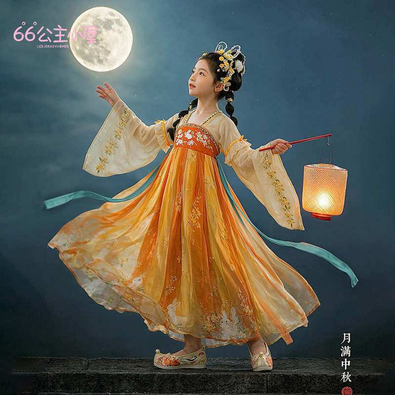 66 Princess Children's Clothing Girls' Chinese Style Dress 2026 New Children's Performance Dress Girls' Mid-Autumn Festival Hanfu Dress 66 Princess Children's Clothing Girls' Chinese Style Dress 2026 New Children's Performance Dress Girls' Mid-Autumn Festival Hanfu Dress